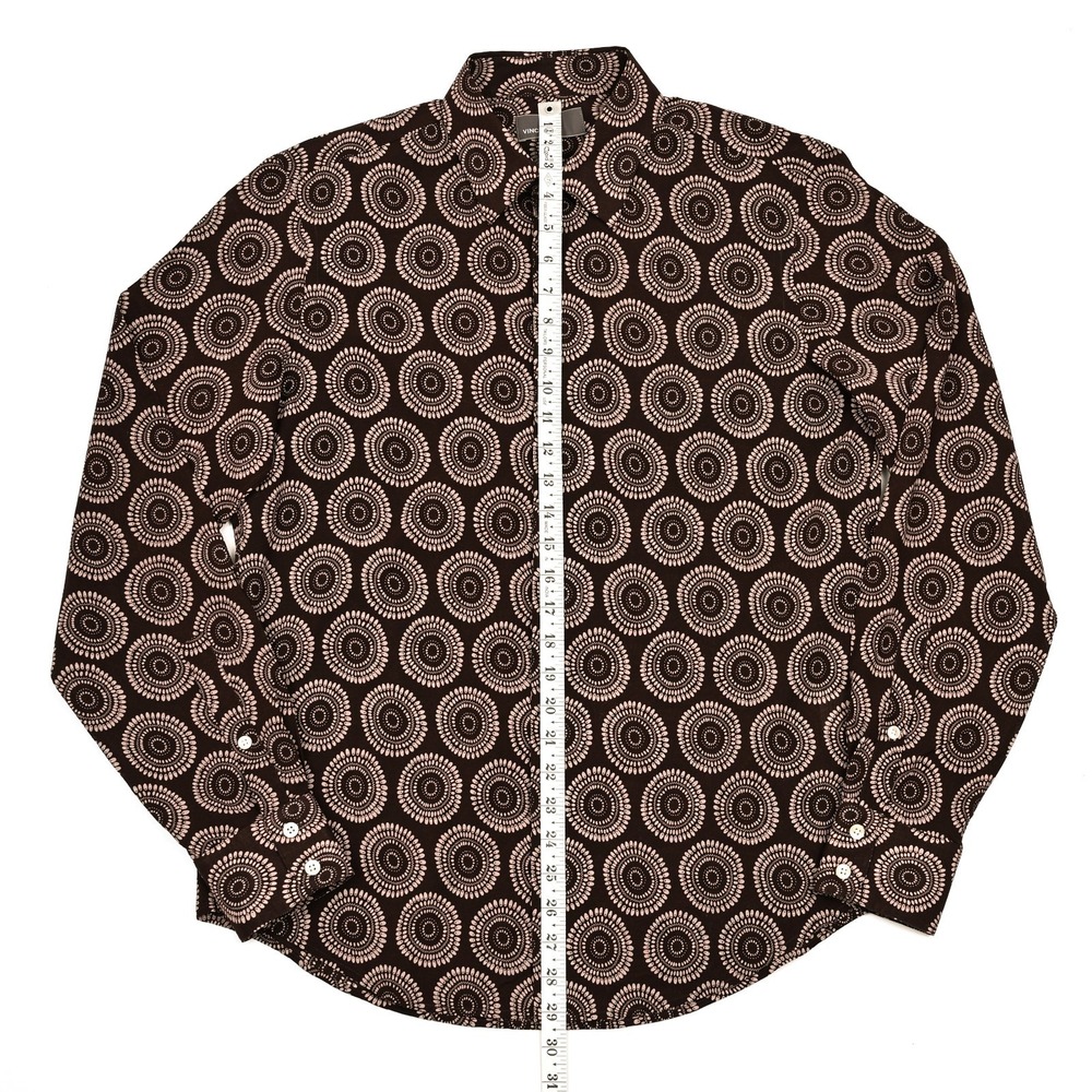 Vince Men's Medium Button‎ Up L/S Shirt Geometric Casual Soft Lightweight Preppy - Picture 3 of 9